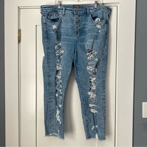 Torrid straight leg distressed jeans